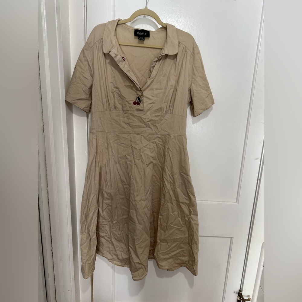 Collectif swing dress cherries US18/UK22